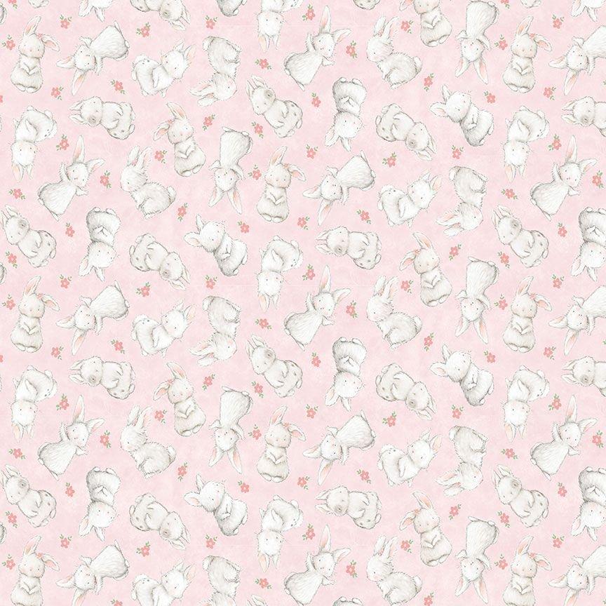 Tossed Bunnies and Floral CD2646 Pink