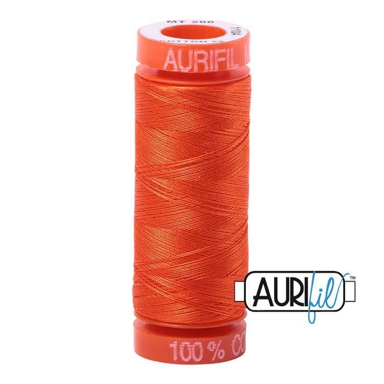 Aurifil 1104 Cotton Thread 50wt 220yds Neon Orange