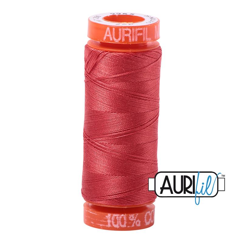 Aurifil 2255 Cotton Thread 50wt 220yds Dark Red Orange