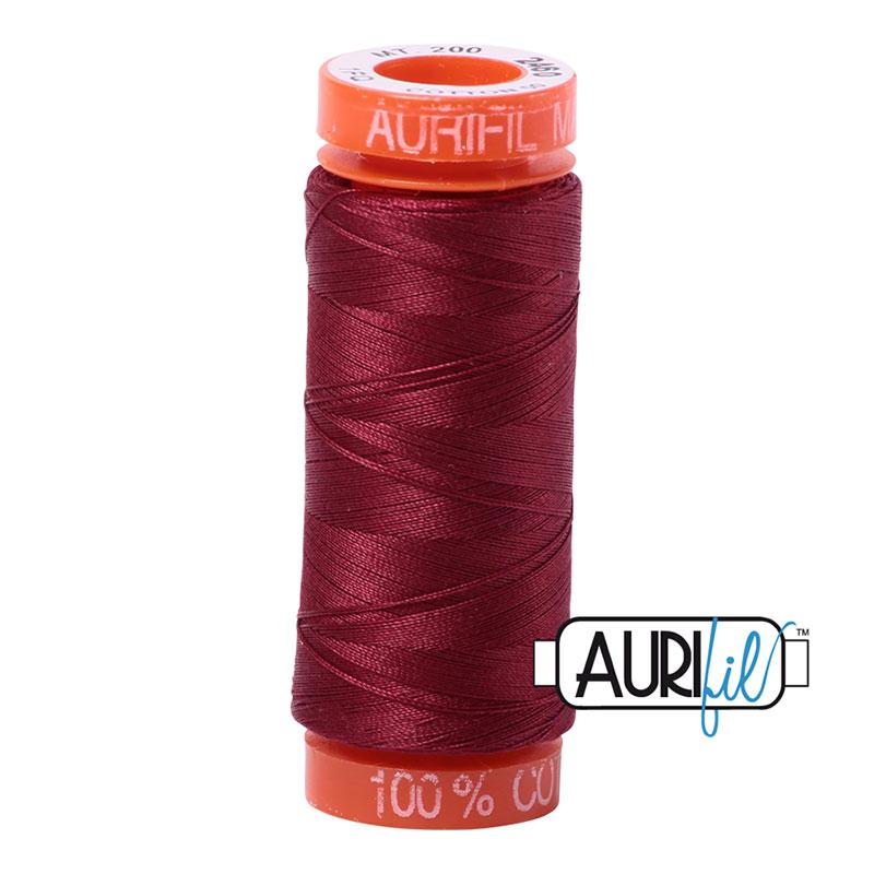 Aurifil 2460 Cotton Thread 50wt 220yds Dark Carmine Red