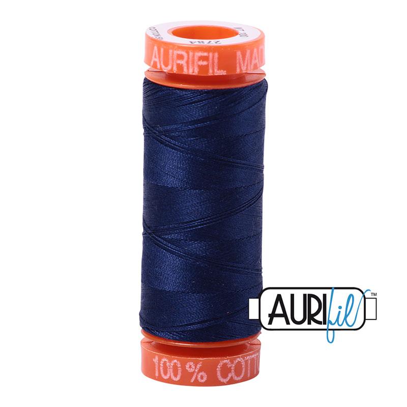 Aurifil 2784 Cotton Thread 50wt 220yds Dark Navy