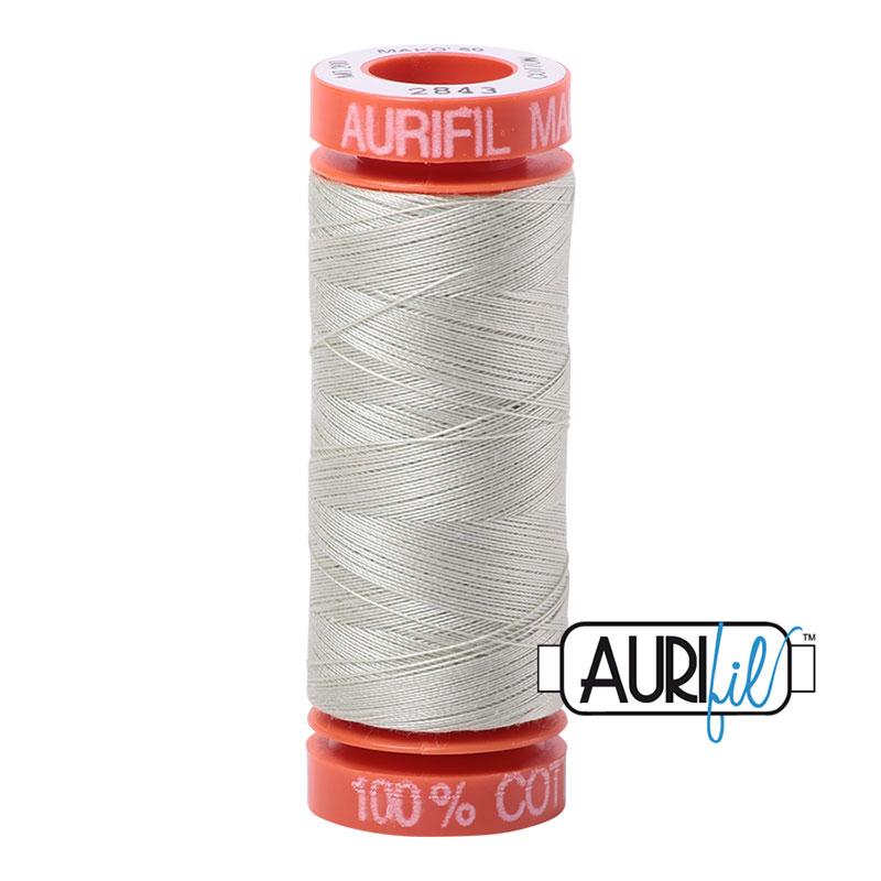 Aurifil 2843 Cotton Thread 50wt 220yds Light Grey Green