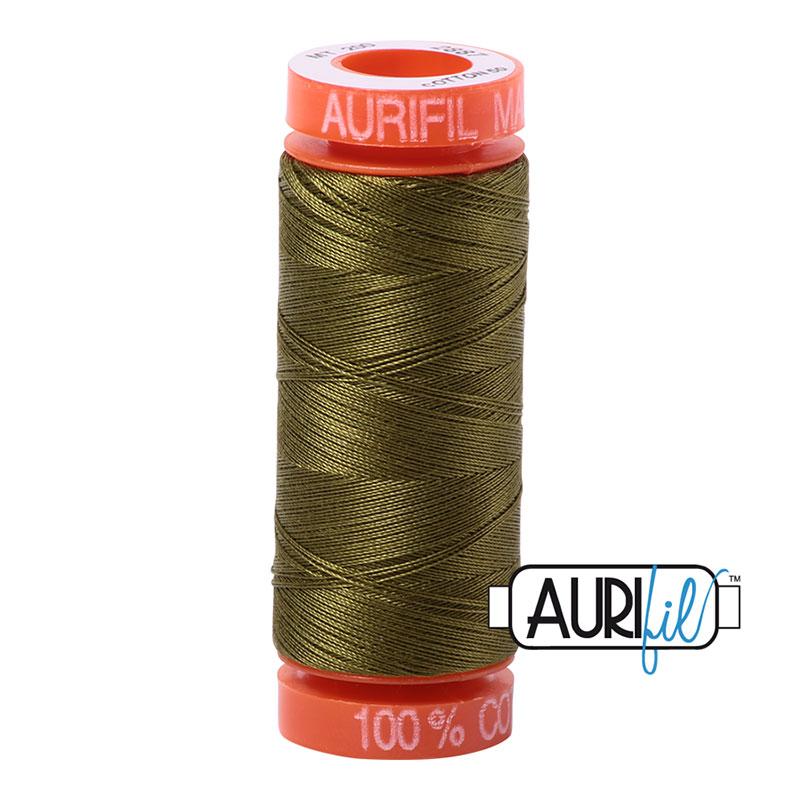 Aurifil 2887 Cotton Thread 50wt 220yds Very Dark Olive