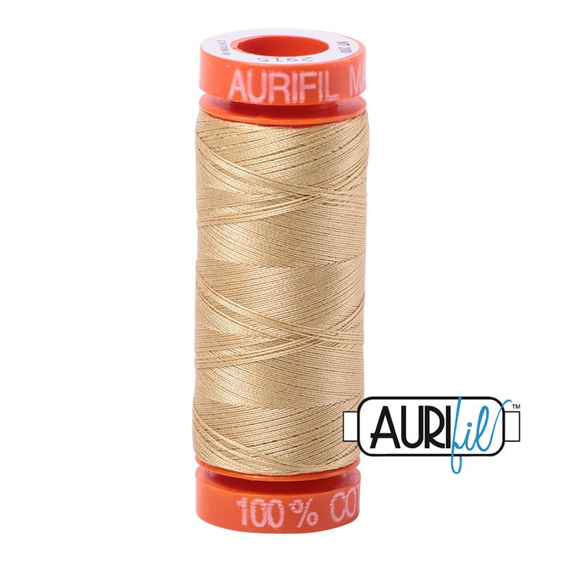 Aurifil 2915 Cotton Thread 50wt 220yds Very Light Brass