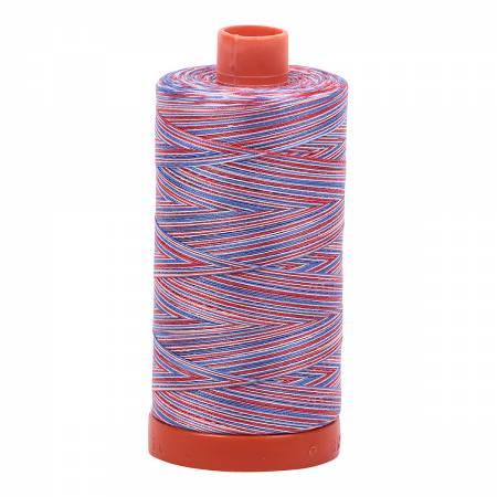 Aurifil 3852 Cotton Thread 50wt 1422yds Variegated Red/White/Blue