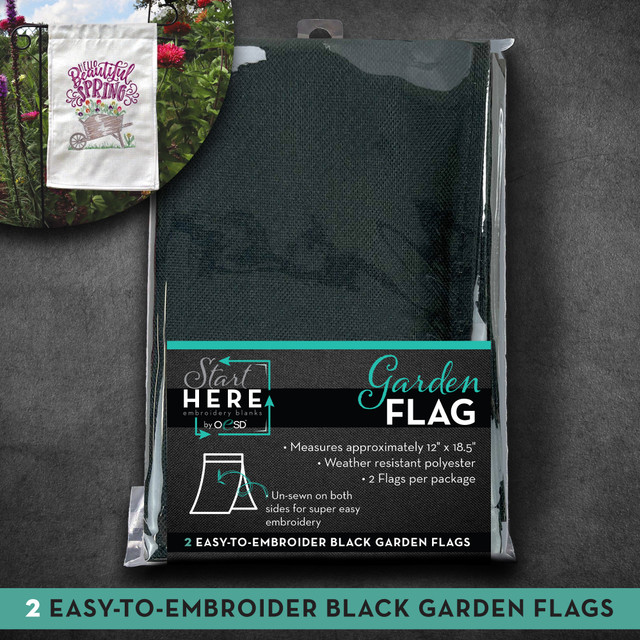 OESD Garden Flag Black 12"X18" 2/pk