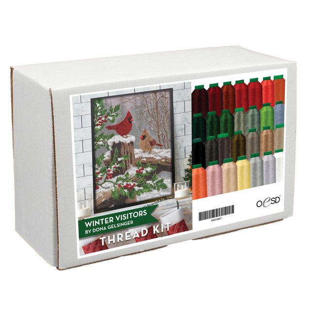 OESD Winter Visitors Tiling Scene Thread Kit