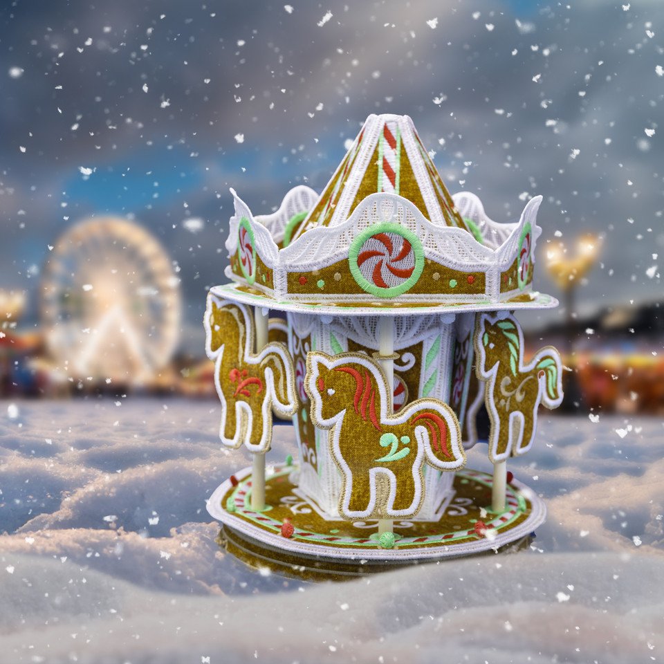 Freestanding Gingerbread Carousel