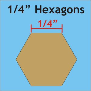 1/4" Hexagons - 200 Pieces