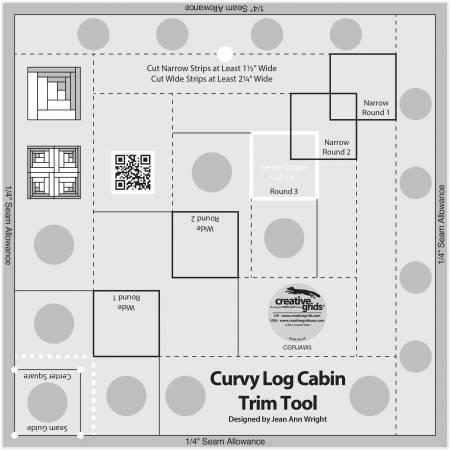 Creative Grids Curvy Log Cabin Trim Tool 8" Finished Blocks