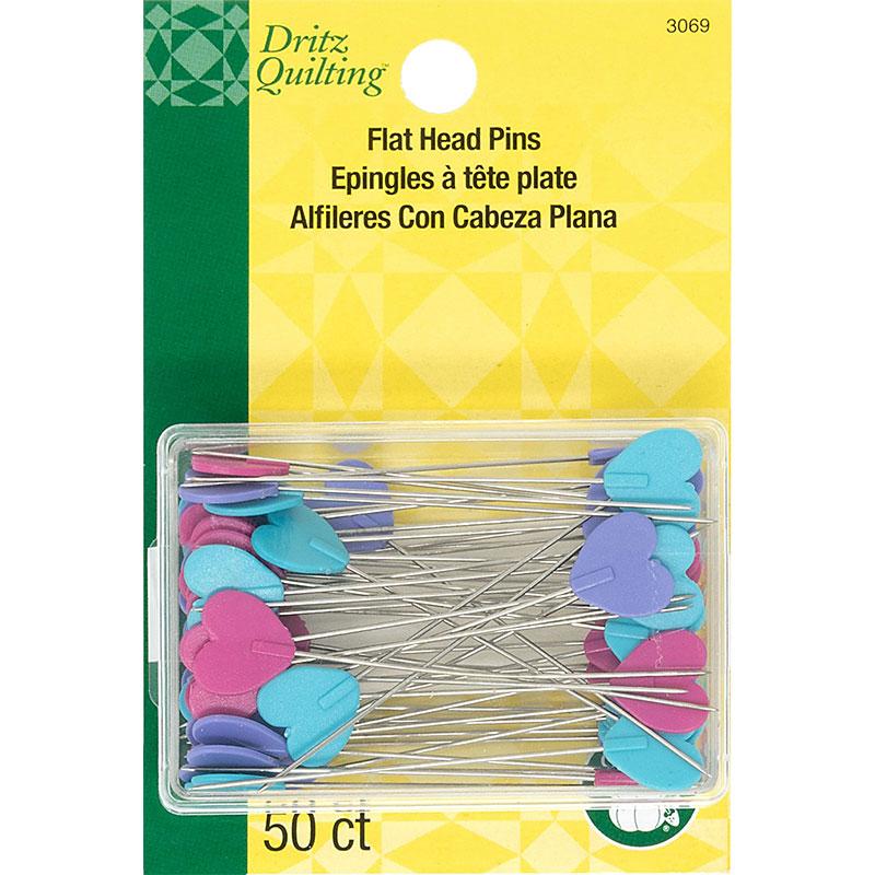 Flat Head Pins - Heart - 2in 50ct