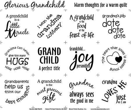 Glorious Grandchild 18in x 20in Panel White With Black Writing