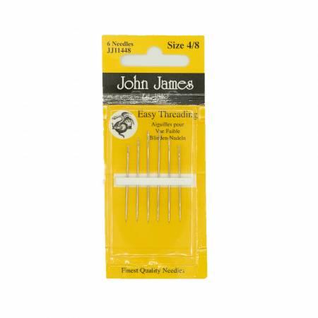 John James Self / Easy Threading Needles Assorted Sizes 4/8 6ct