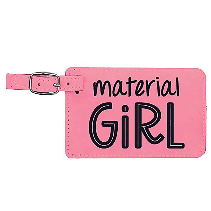 Luggage Tag Material Girl Pink