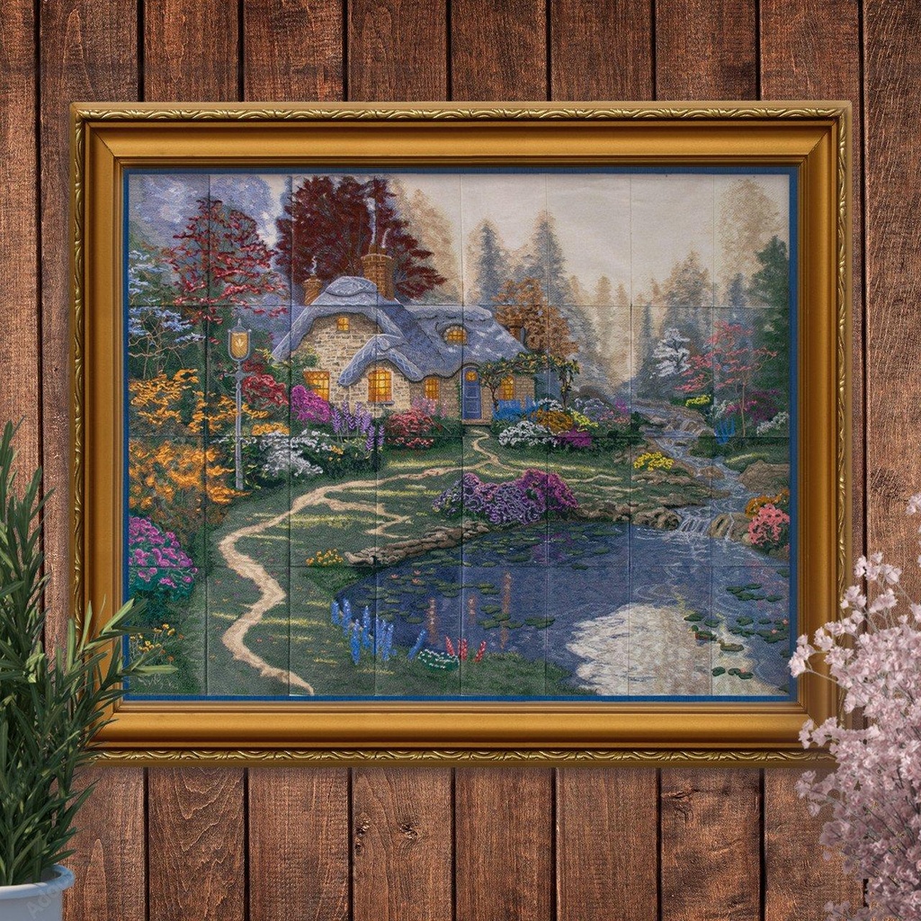 OESD Everett's Cottage Tiling Scene - Thomas Kinkade