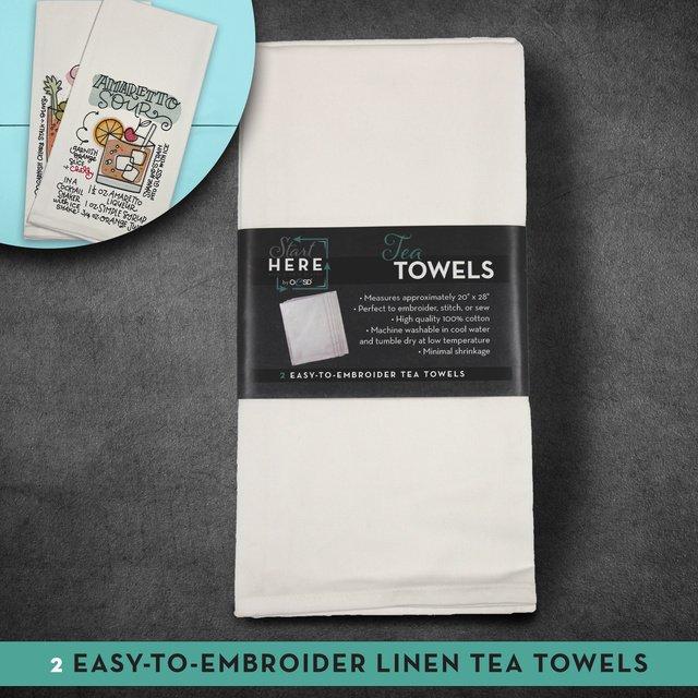 OESD Tea Towels - Gray 2pk