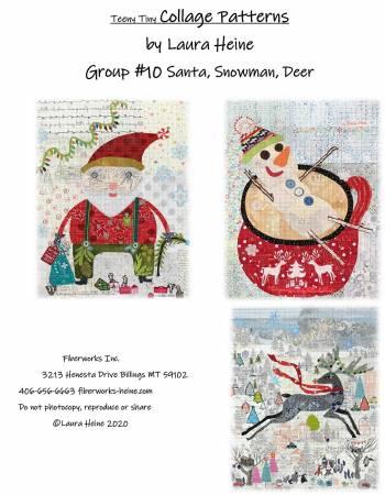 Teeny Tiny Collage Pattern Group #10 Santa Snowman Deer