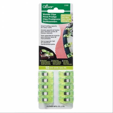 [3180CV] Wonder Clips Neon Green 10pc