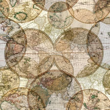 [993902] World Globes Multi Digitally 108in Wide Back