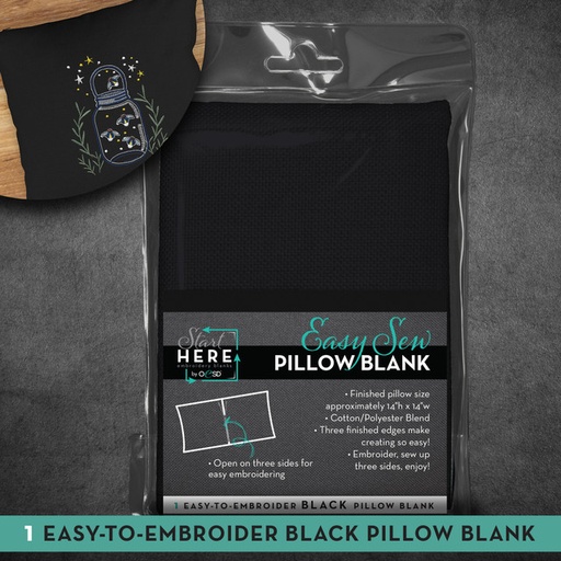 [OESD80454] OESD Pillow Case Black 14"X14" 1pc