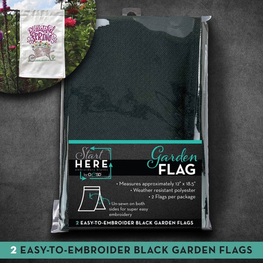 [OESDGFLAGBK] OESD Garden Flag Black 12"X18" 2/pk