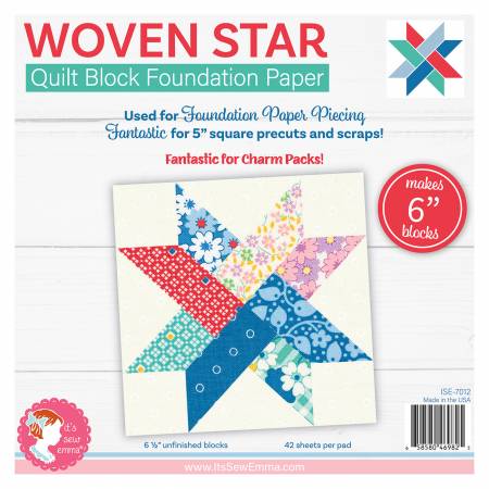 [ISE-7012] 6in Woven Star Quilt Block Foundation Papers