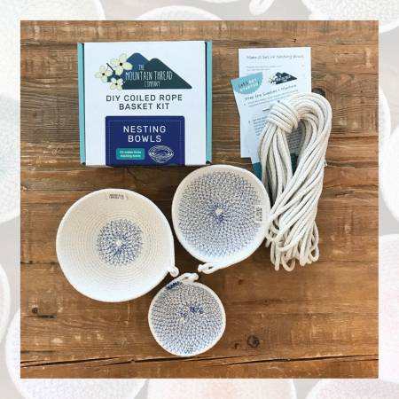 [1NBKIT15] Coiled Rope Basket Kit Nesting Bowls