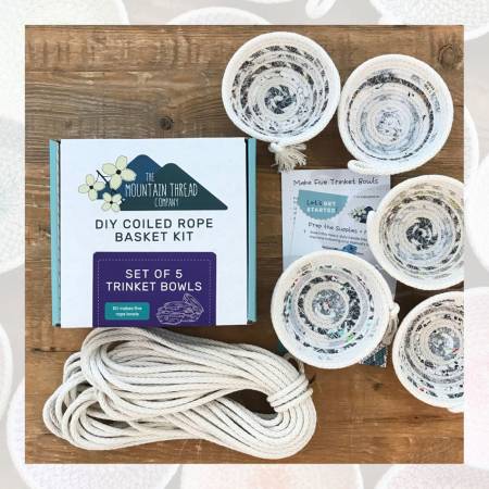 [1SOFTBKIT15] Coiled Rope Basket Kit 5 Trinket Bowls