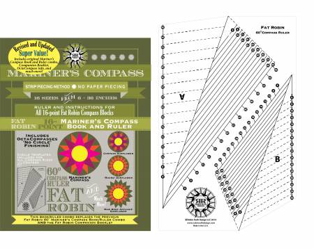 [RR184] Fat Robin 16 Point Mariner's Compass Book and Ruler Combo