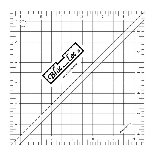[1535126842] Bloc Loc Half Square Triangle Ruler 6.5