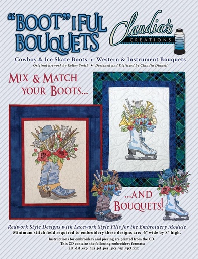 [BB00204CI] Bootiful Bouquets Cowboy/Ice Skate