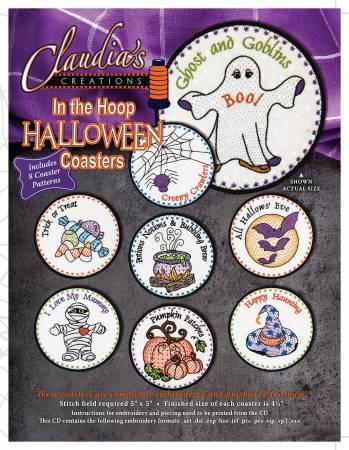 [CH00205] Claudia's ITH Halloween Coasters