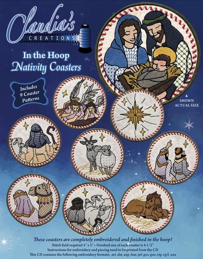 [CN00206] Claudia's ITH Nativity Coasters
