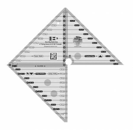 [CGRMSFG4590] Creative Grids 6" Flying Geese & 45/90 Triangle Ruler