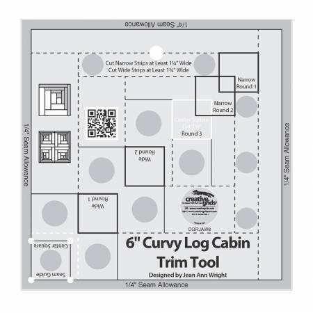 [CGRJAW6] Creative Grids Curvy Log Cabin Trim Tool 6" Finished Blocks