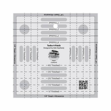 [CGRDH3] Creative Grids Turbo 4-Patch Template Quilt Ruler