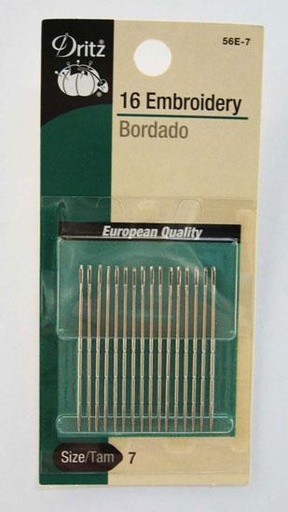 [56E-007] Embrodery Hand Needles Sz7 16ct