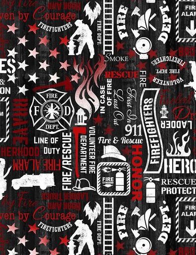 [416777] Firefighter Words C7732 Black