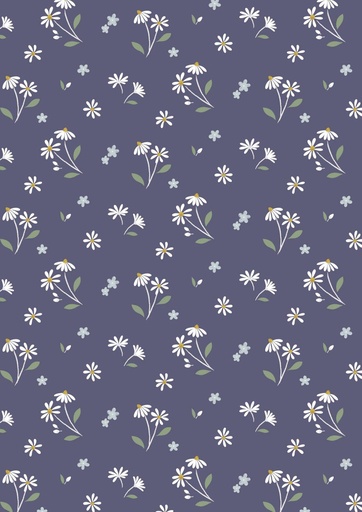 [754975] Floral Song - Daisies Dancing on navy blue - CC34.3