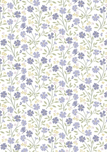 [364068] Floral Song - Little Blossom on lavender blue - CC33.3