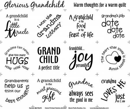 [BPS638-WHT] Glorious Grandchild 18in x 20in Panel White With Black Writing