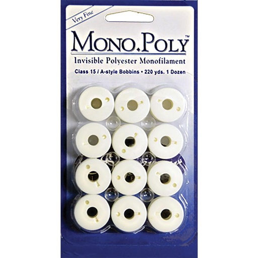 [119-CL15-CL] MonoPoly Clear Prewound Bobbins