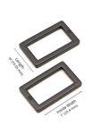 [HAR1RRBMTWO] Rectangle Ring Flat 1 in Black Metal 2 pc