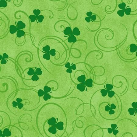 [FLSH-D49-G] Spring Holidays Or Luck Clover Swirl Green